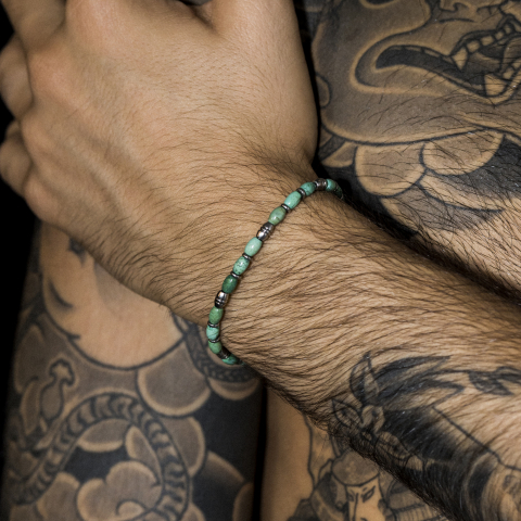 Bracelet ajustable 'Louka'turquoise verte